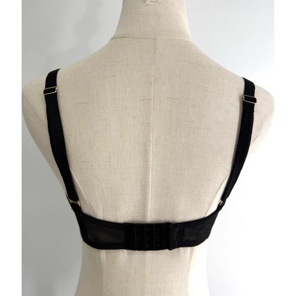 Victorias Secret Very Sexy Unlined Bra 34DD Black Sheer Lingerie Balconette - Picture 4 of 7